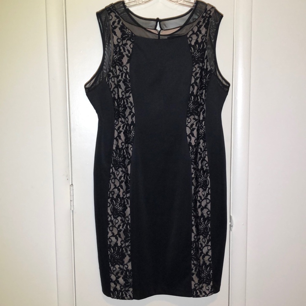 RM Richards 18W Scuba Sheath Dress w/Lace Panels